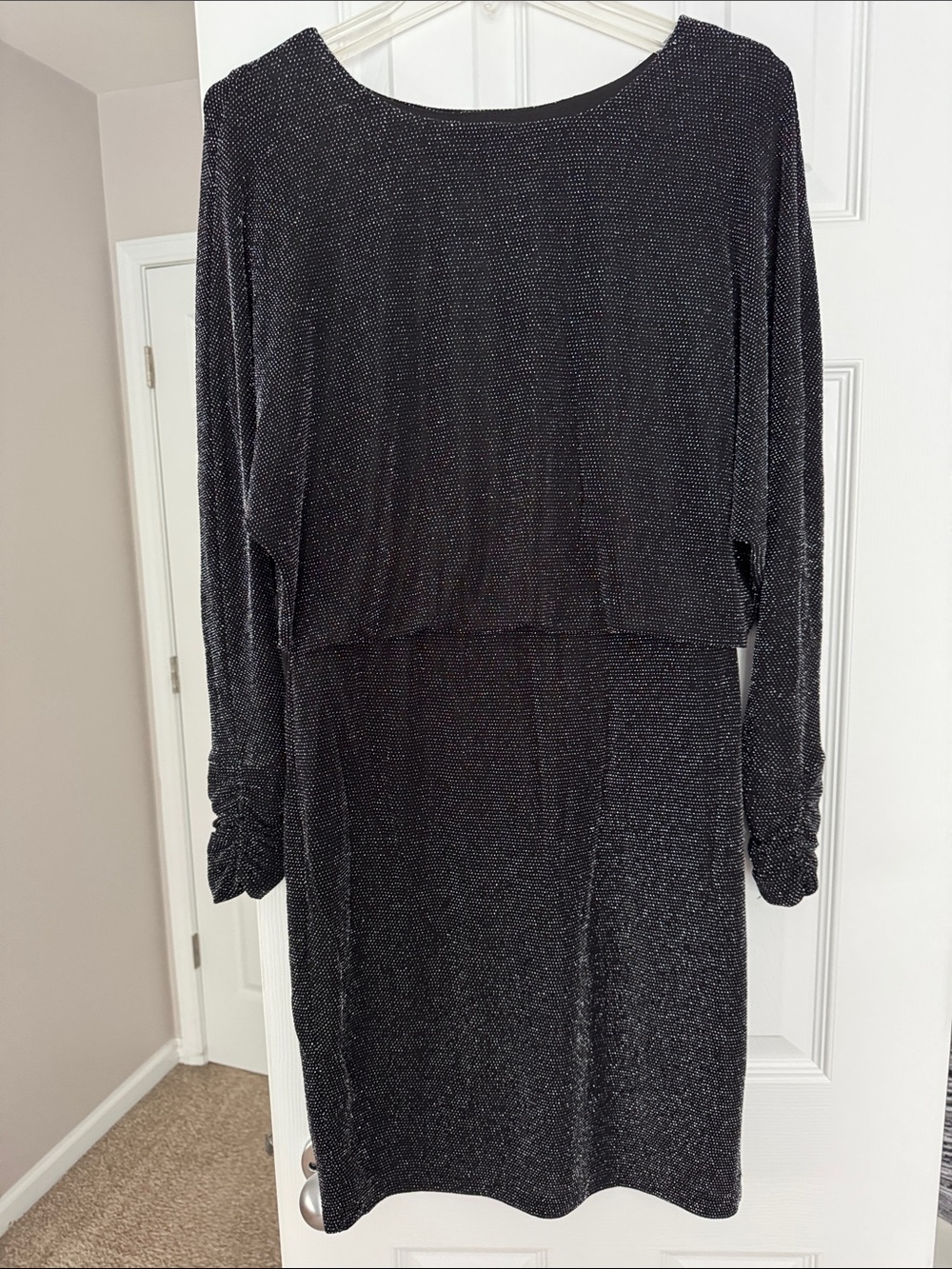 Sparkle Black Long Sleeve Women's Dress - Chaps